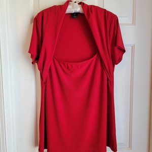 Torrid Plus size Red short sleeve top with attached shrug! Size 2